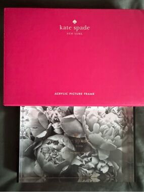 kate spade Black and White striped Acrylic Frame